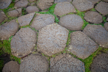 Hexagonal Rocks at the Giants Causeway in Ireland