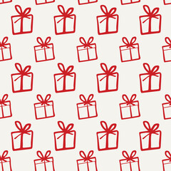 seamless christmas gift box pattern illustration in vector