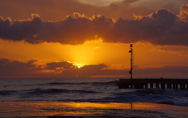 sunset over the sea