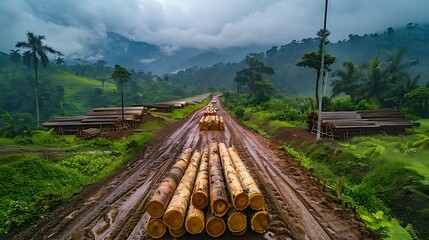 Timber valuation and community economy benefits from tree cutting and wood export 