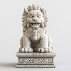 A cute small stone lion statue from ancient China