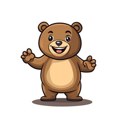 Fototapeta premium Smiling Cartoon Bear