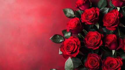 Red Roses Background - Elegant Floral Design with Romantic Atmosphere