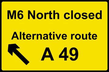 Temporary diversion route sign