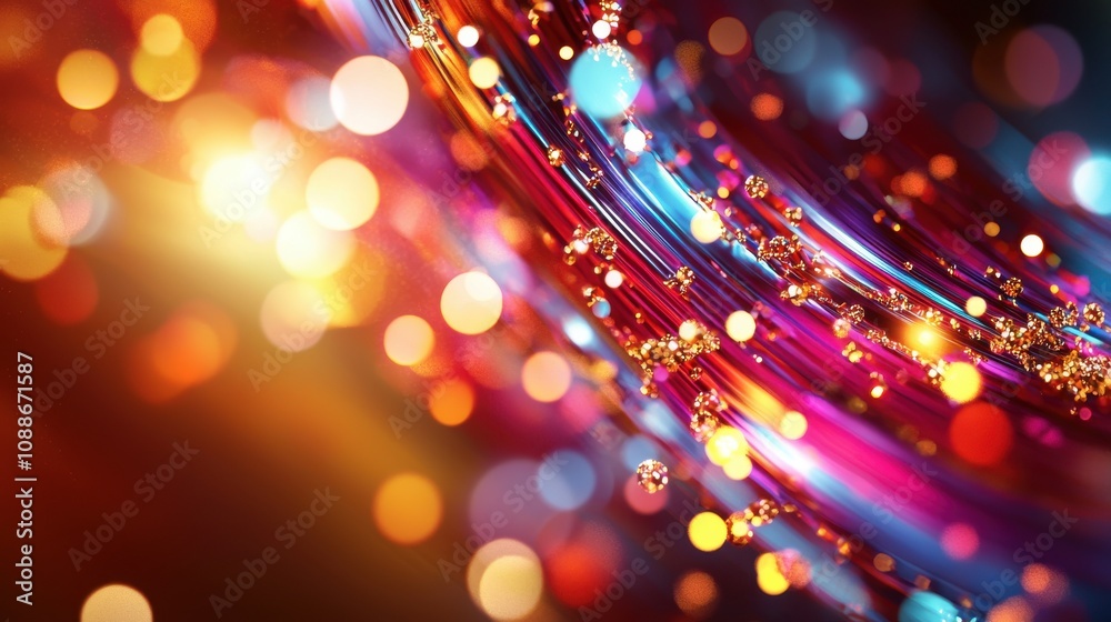 Poster Warm Bokeh Background with Soft Light Effects