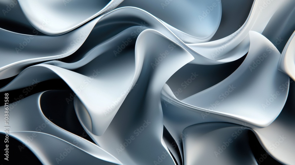 Poster Soft Grey Wave Patterns in Smooth Tones