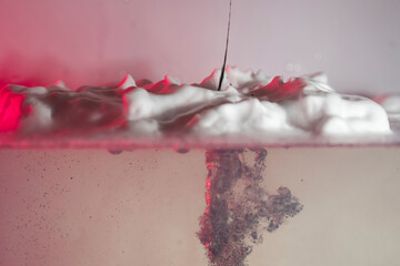 schaum farbe tropfen wasser rot