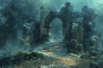 Naklejka premium Hauntingly Beautiful Forgotten Cathedral