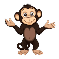 Obraz premium Cute Cartoon Monkey