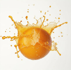 vibrant orange fruit splashes into water, creating dynamic droplets and waves. image captures freshness and energy of citrus