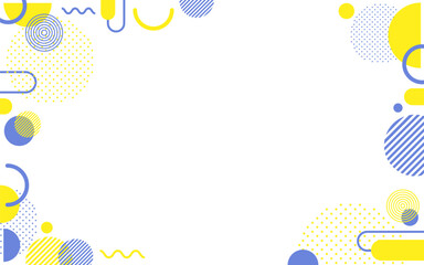 Blue and yellow abstract geometric shapes design element background. White backgrounds. geometric shapes blue and yellow, modern shapes. Illustration vector 10 eps.