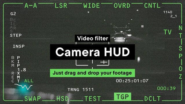 Aerial Camera / Drone Target HUD Video Effect Template