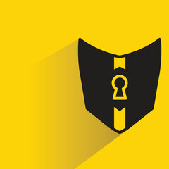 shield icon with shadow on yellow background