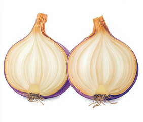 Obraz premium Fresh onions with vibrant layers and rich colors, showcasing their unique textures and shapes. Perfect for culinary use or as decorative element in food photography