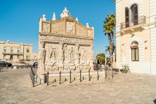 The Fontana Greca (Greek Fountain) in the center of Gallipoli, Puglia, Italy
