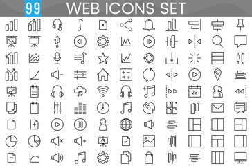Web icon set, Set of computer icon vectors