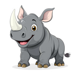Obraz premium Cute Cartoon Rhino Illustration