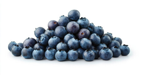Fresh blueberries piled together, showcasing their vibrant blue color and natural sheen. Perfect for healthy snacks, desserts, or smoothies