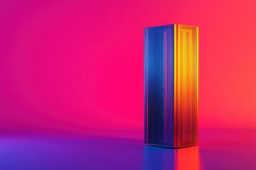A server tower with a colorful stripe on it