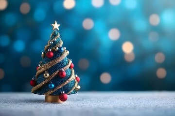 Obraz premium Christmas Tree Decorated with Ornaments Standing Festively