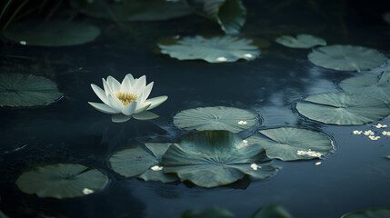 Serene Water Lily in a Tranquil Pond