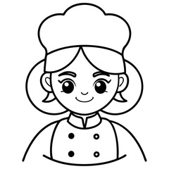  cute chef girl illustration