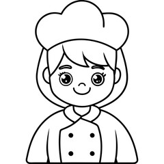  cute chef girl illustration