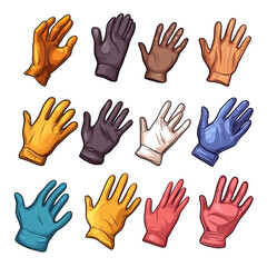 Obraz premium Collection of Cartoon Gloves