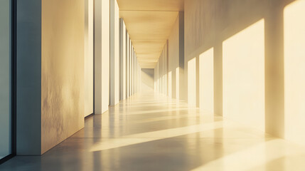 Obraz premium Sunlit Modern Corridor.