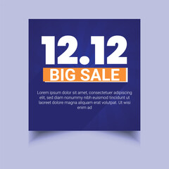 12.12 sale background social media post template