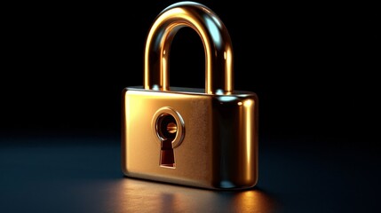 Fototapeta premium Icon of a prominent padlock icon in the center, representing security or data protection.