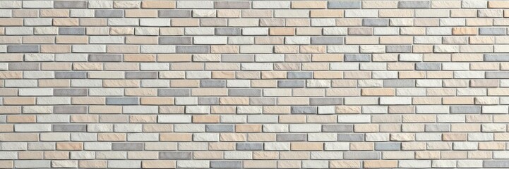 Obraz premium Semigloss polished mosaic tiles arranged in 3d brick wall pattern with concrete block background, tiles, bricks, render