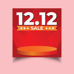 12.12 sale background social media post template