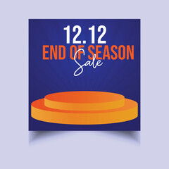 12.12 sale background social media post template