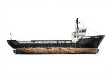 A sea cargo ship isolated on white background...