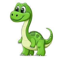 Fototapeta premium Cute Green Dinosaur Cartoon