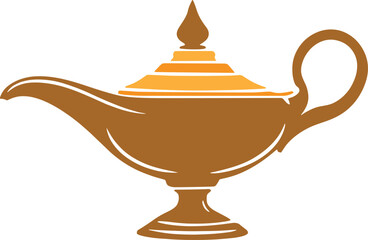 Aladdin's Magic Lamp Colorful Vector Illustration Design (Version: 03)