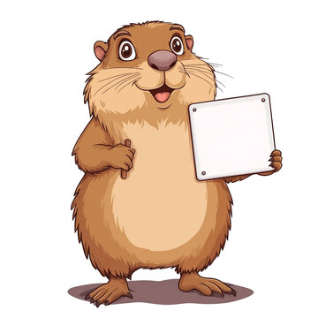 recommend clip art: Cute Groundhog Holding a Blank Sign