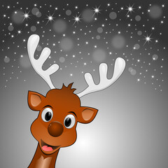 Reindeer wishing Merry Christmas - illustration