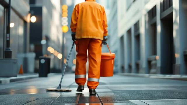 A janitor cleaning a public space, highlighting the importance of sanitation workers,