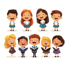 Happy Children Singing in a Choir