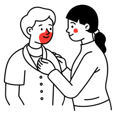 doctor examine patient with red rash