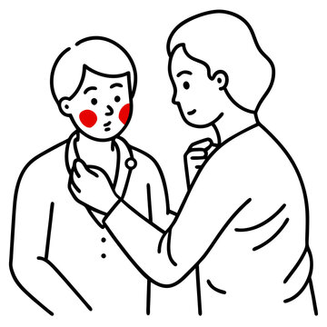 recommend clip art: doctor examine patient with red rash