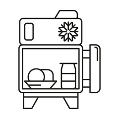 Mini fridge icon vector on white background