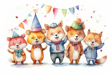 Naklejka premium Party cute toy representation.