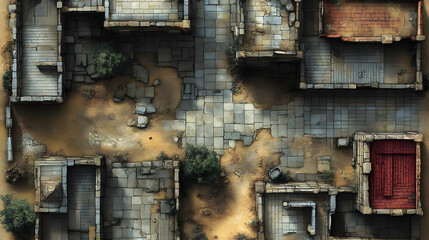 Explore Ancient Ruins: Stone Streets, Crumbling Walls, and Deserted Buildings