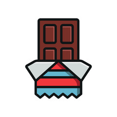 Chocolate bar icon vector food or dessert in modern and simpel concept