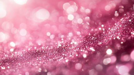 Pink glitter bokeh background texture.