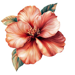 Fototapeta premium pink hibiscus flower. Chinese rose png isolated