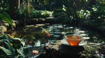 cup of tea on the table